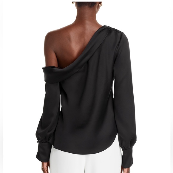 Jonathan Simkhai l Draped One Shoulder Top Black XS - Picture 3 of 9